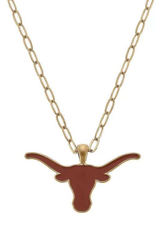Texas Longhorns Enamel Pendant Necklace - FINAL SALE sold by Canvas Style