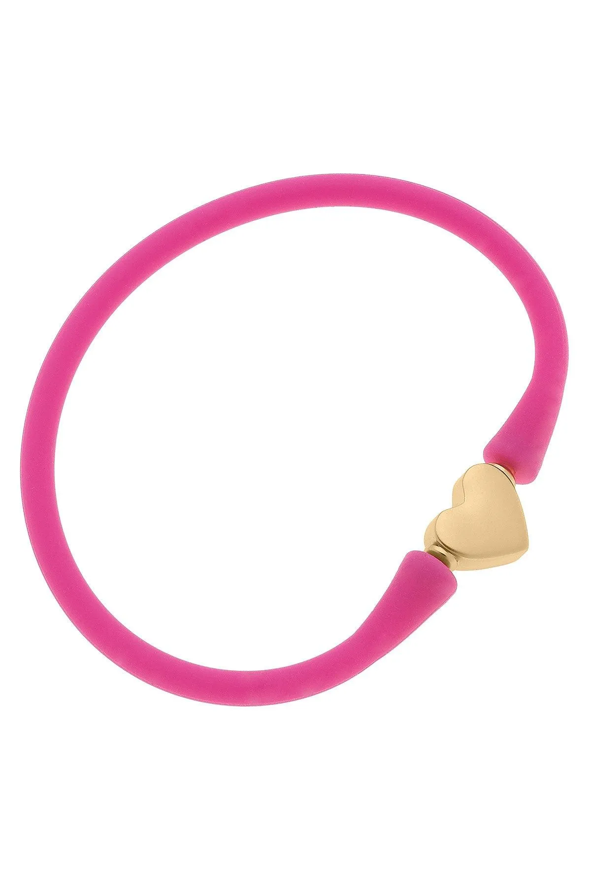 Bali Heart Bead Silicone Bracelet in Magenta - FINAL SALE sold by Canvas Style
