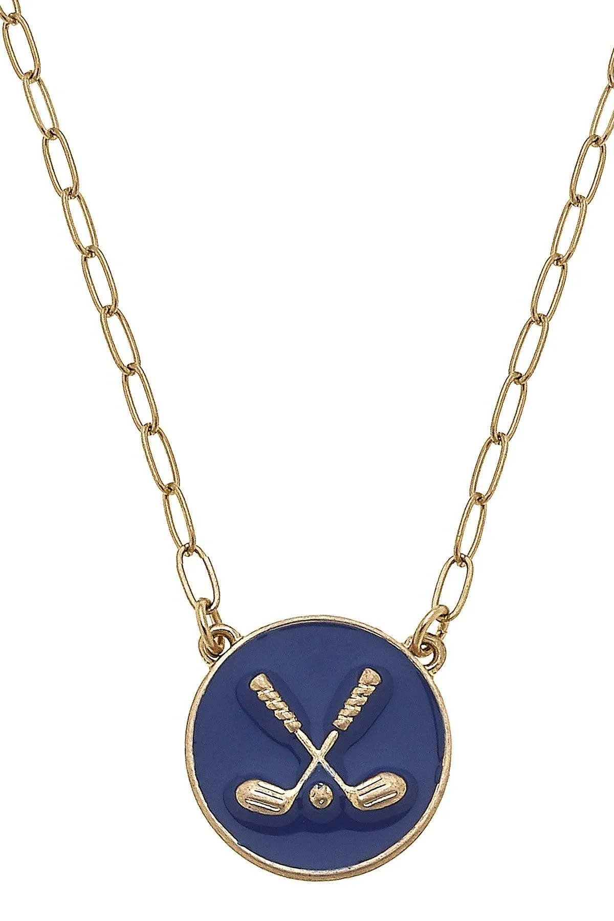 Paige Golf Clubs Enamel Pendant Necklace sold by Canvas Style
