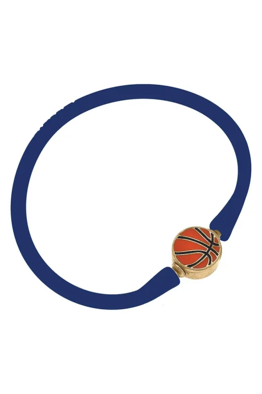 Enamel Basketball Silicone Bali Bracelet in Royal Blue sold by Canvas Style