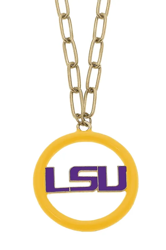 LSU Tigers Logo Enamel Medallion 32" Necklace sold by Canvas Style
