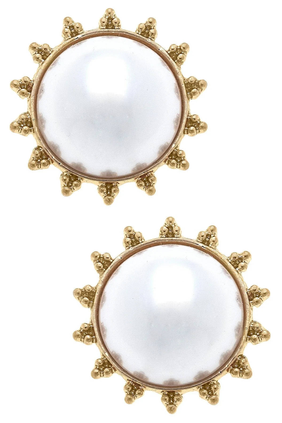 Arabella Pearl Stud Earrings in Ivory sold by Canvas Style