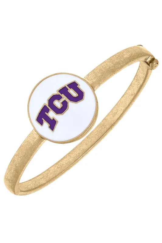 TCU Horned Frogs Enamel Statement Hinge Bangle - FINAL SALE sold by Canvas Style