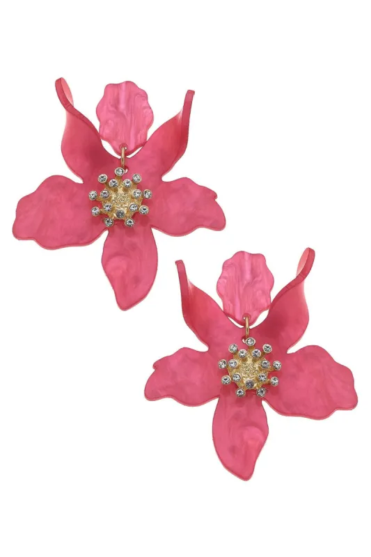 Chloe Resin Flower Statement Earrings sold by Canvas Style