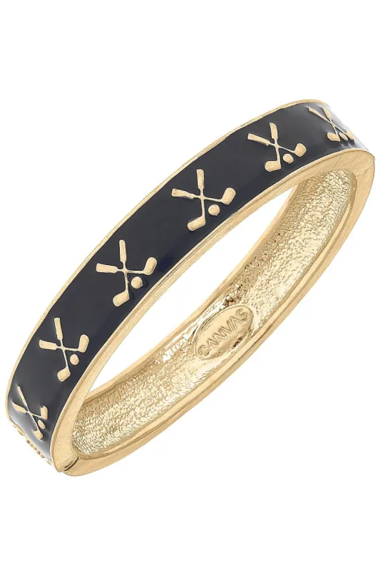 Briar Golf Club Enamel Hinge Bangle in Navy sold by Canvas Style