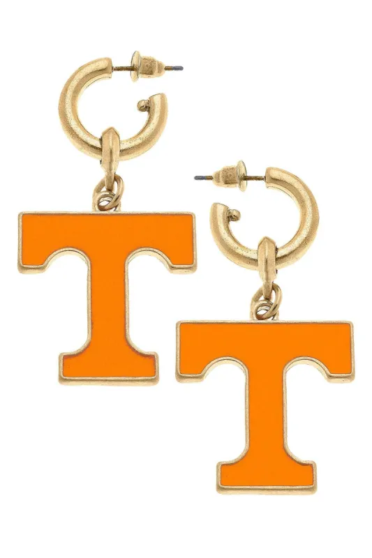 Tennessee Volunteers Enamel Drop Hoop Earrings sold by Canvas Style