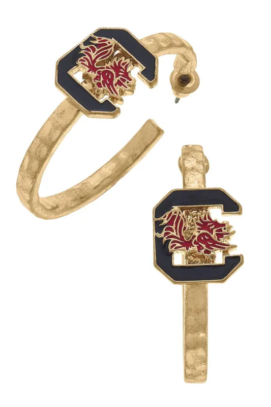 South Carolina Gamecocks Enamel Logo Hoop Earrings sold by Canvas Style