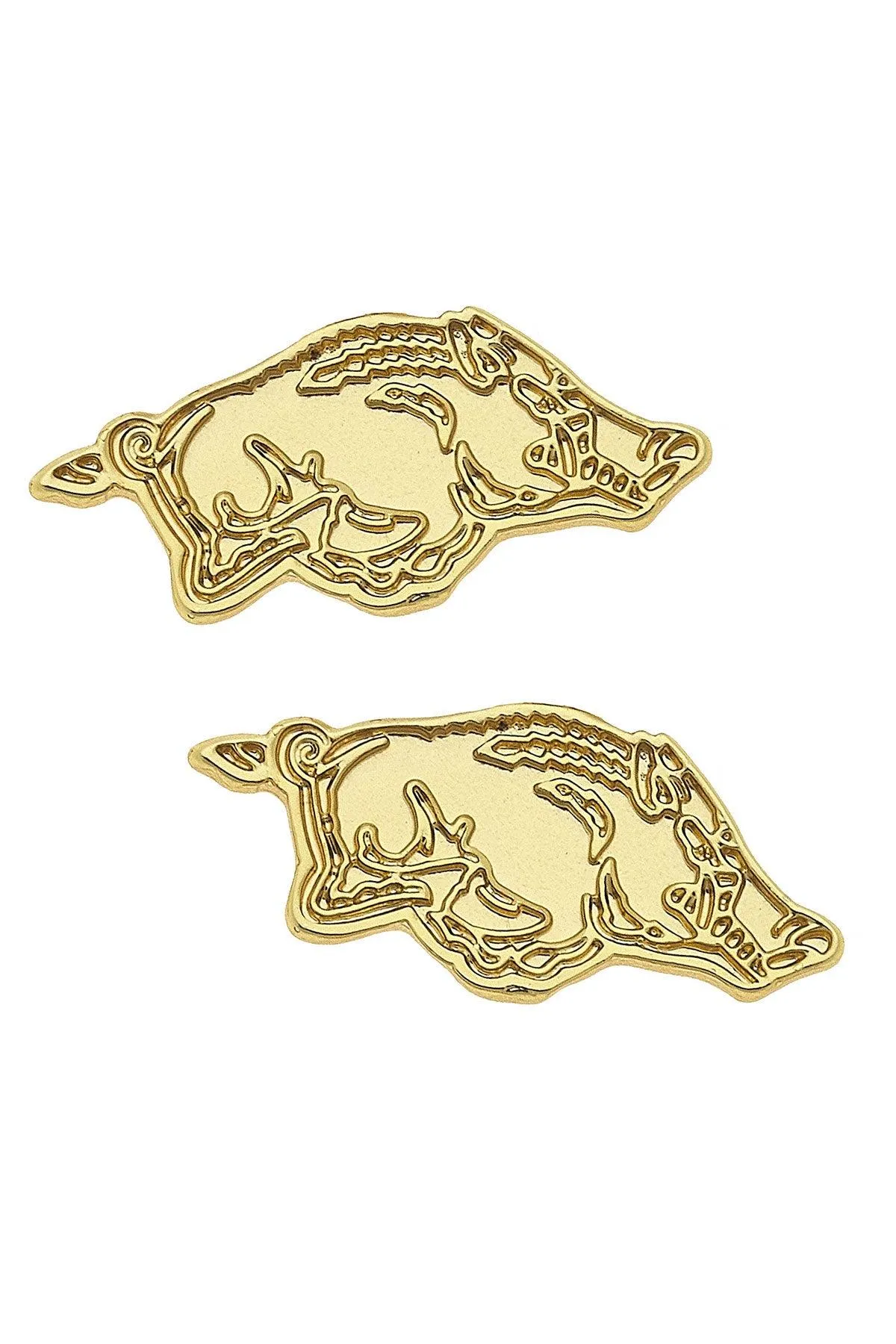 Arkansas Razorbacks 24K Gold Plated Stud Earrings sold by Canvas Style
