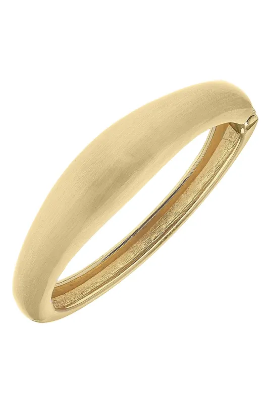Josephine Statement Hinge Bangle in Satin Gold made by Canvas