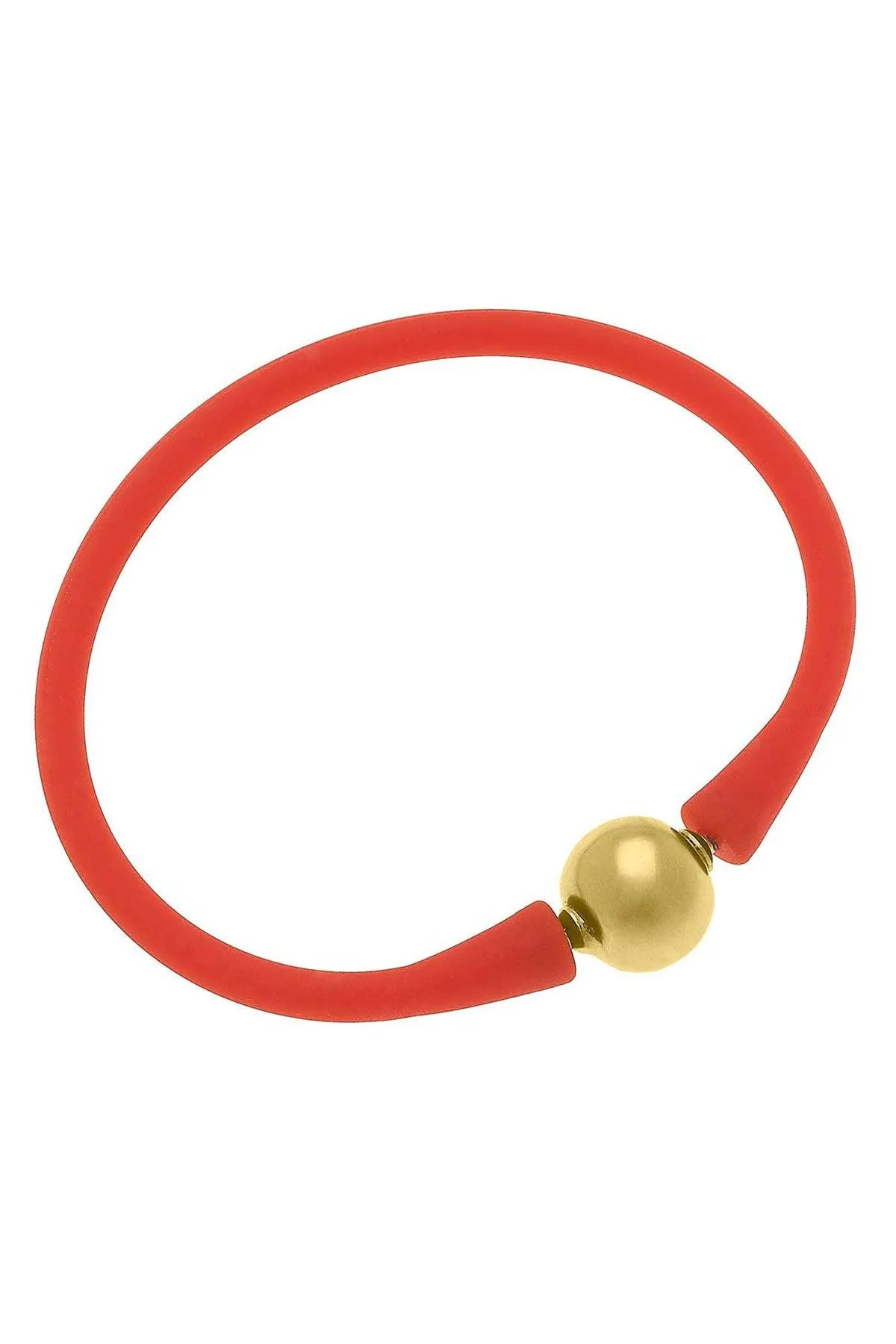 Bali 24K Gold Plated Ball Bead Silicone Bracelet in Orange - FINAL SALE sold by Canvas Style