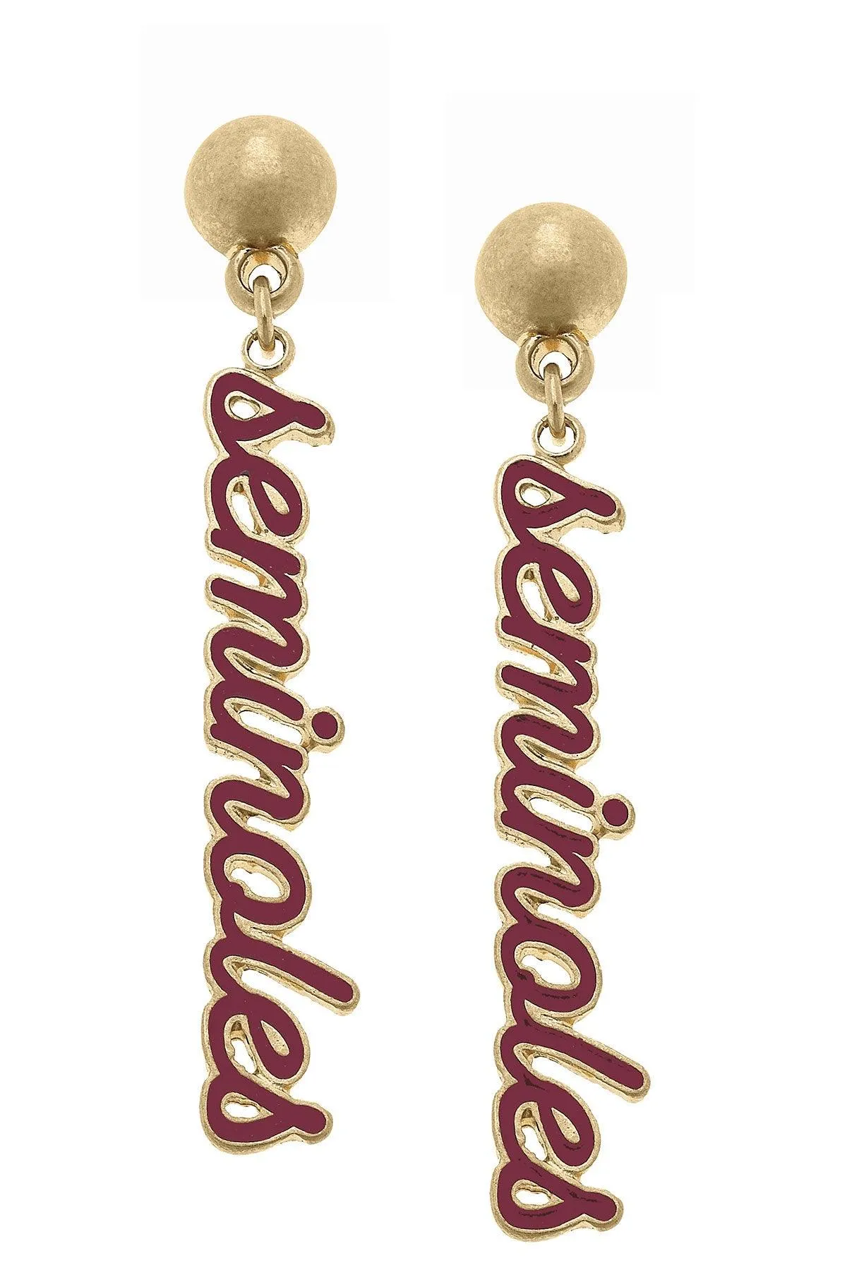 Florida State Seminoles Enamel Script Earrings sold by Canvas Style