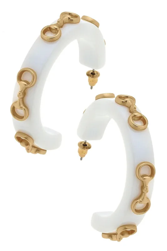 Sutton Horsebit Resin Hoop Earrings sold by Canvas Style