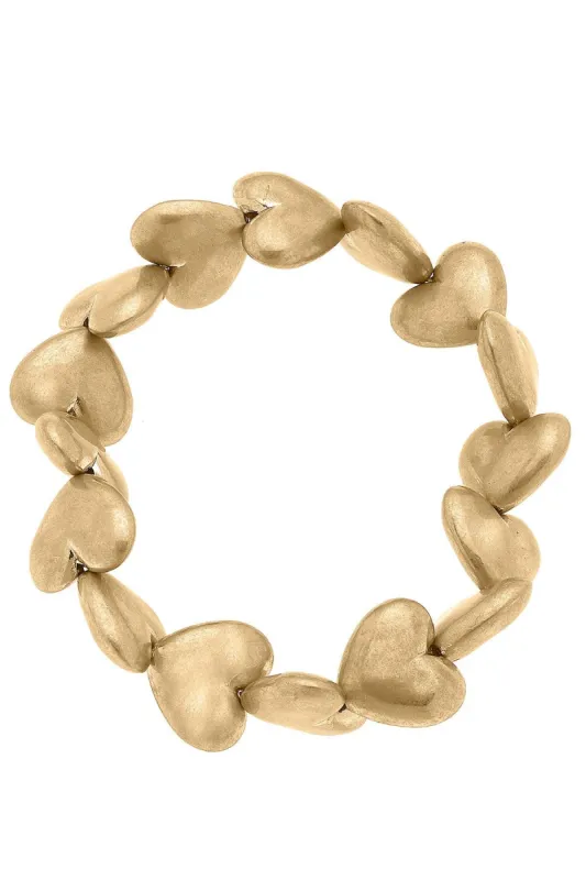 Angie Puffy Heart Stretch Bracelet sold by Canvas Style