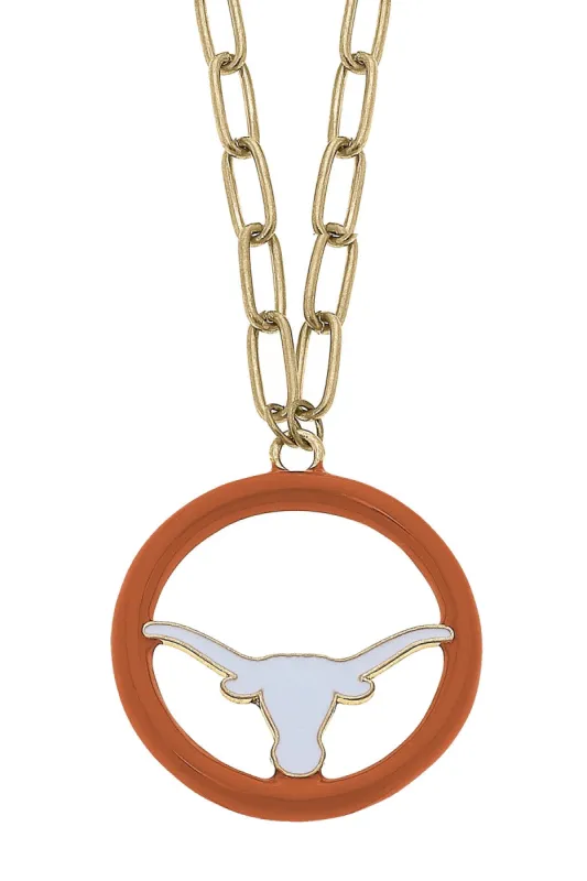 Texas Longhorns Logo Enamel Medallion 32" Necklace sold by Canvas Style