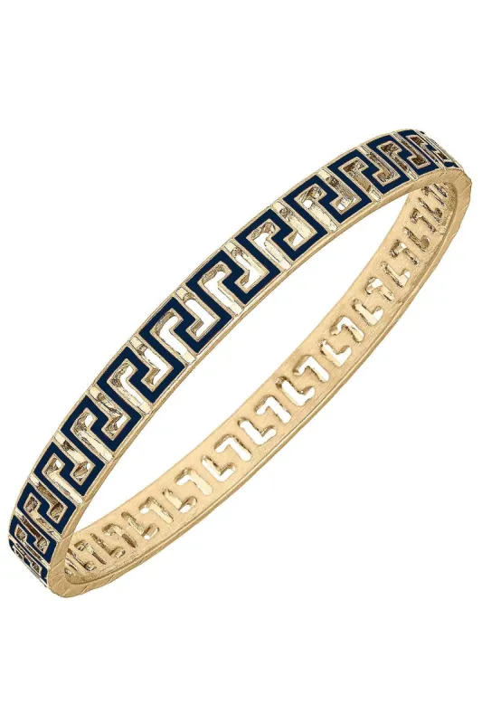 Ryan Game Day Greek Keys Enamel Bangle in Navy sold by Canvas Style