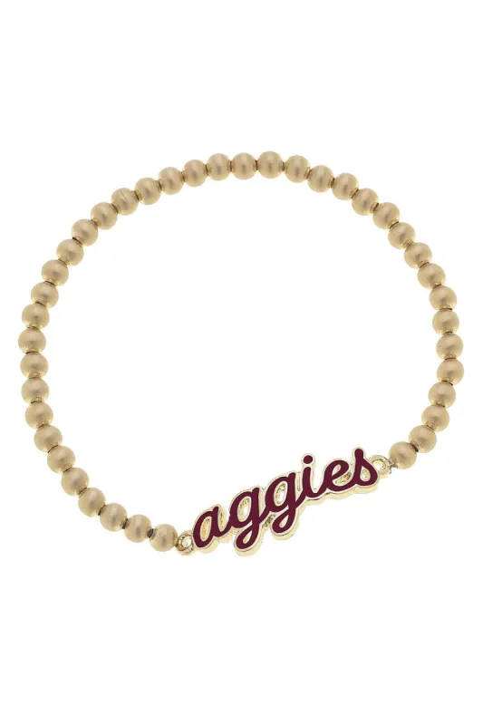 Texas A&M Aggies Enamel Script Stretch Bracelet sold by Canvas Style