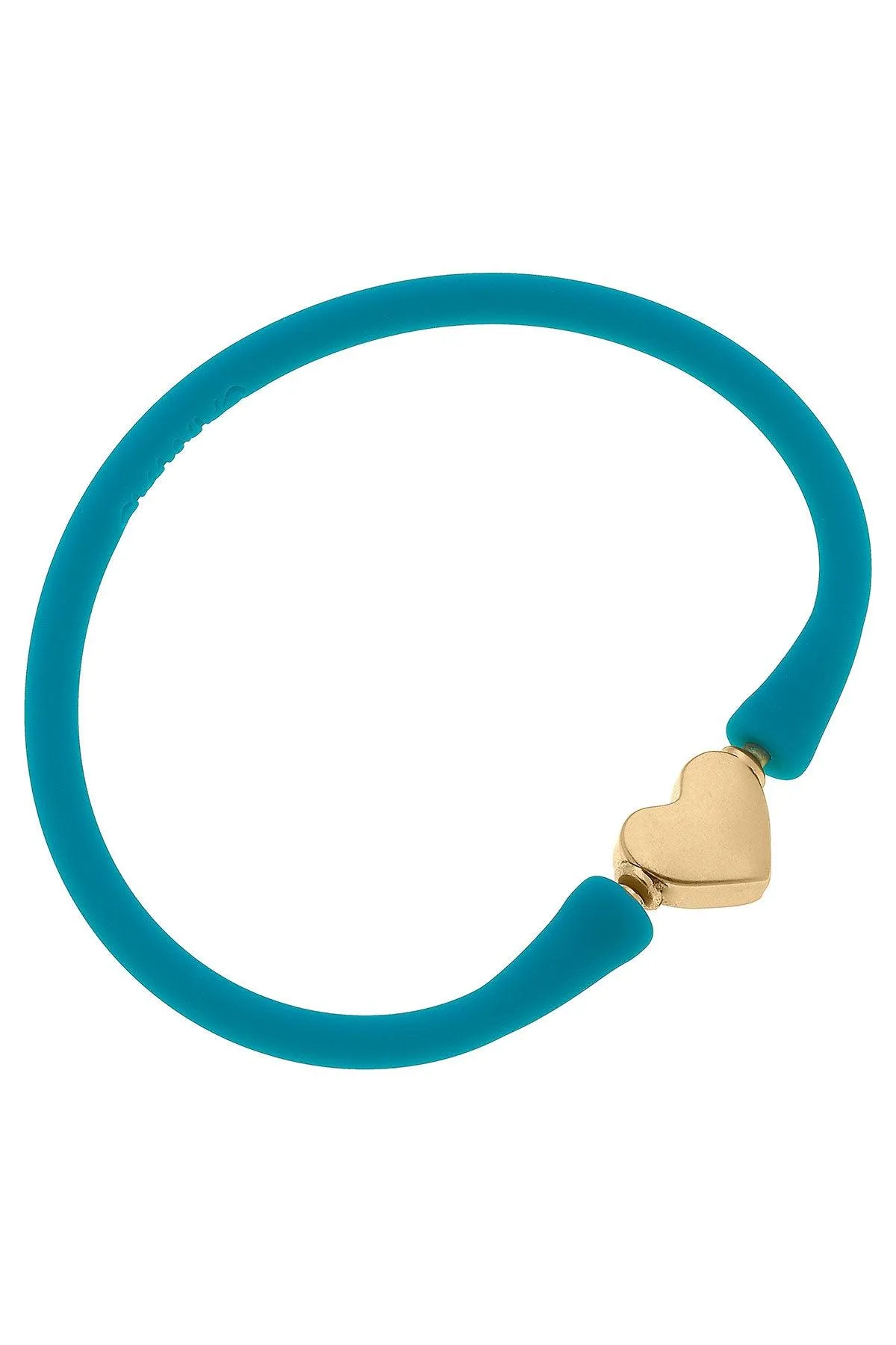 Bali Heart Bead Silicone Bracelet in Teal - FINAL SALE sold by Canvas Style