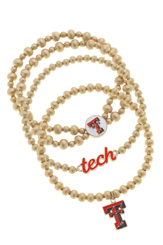Texas Tech Red Raiders Ball Bead Stretch Bracelet Stack sold by Canvas Style