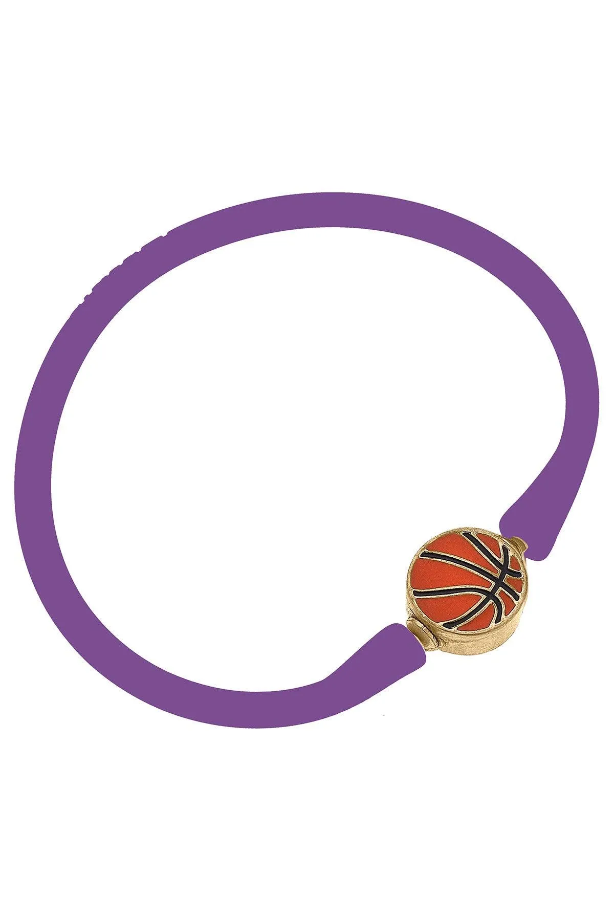 Enamel Basketball Silicone Bali Bracelet in Purple - FINAL SALE sold by Canvas Style