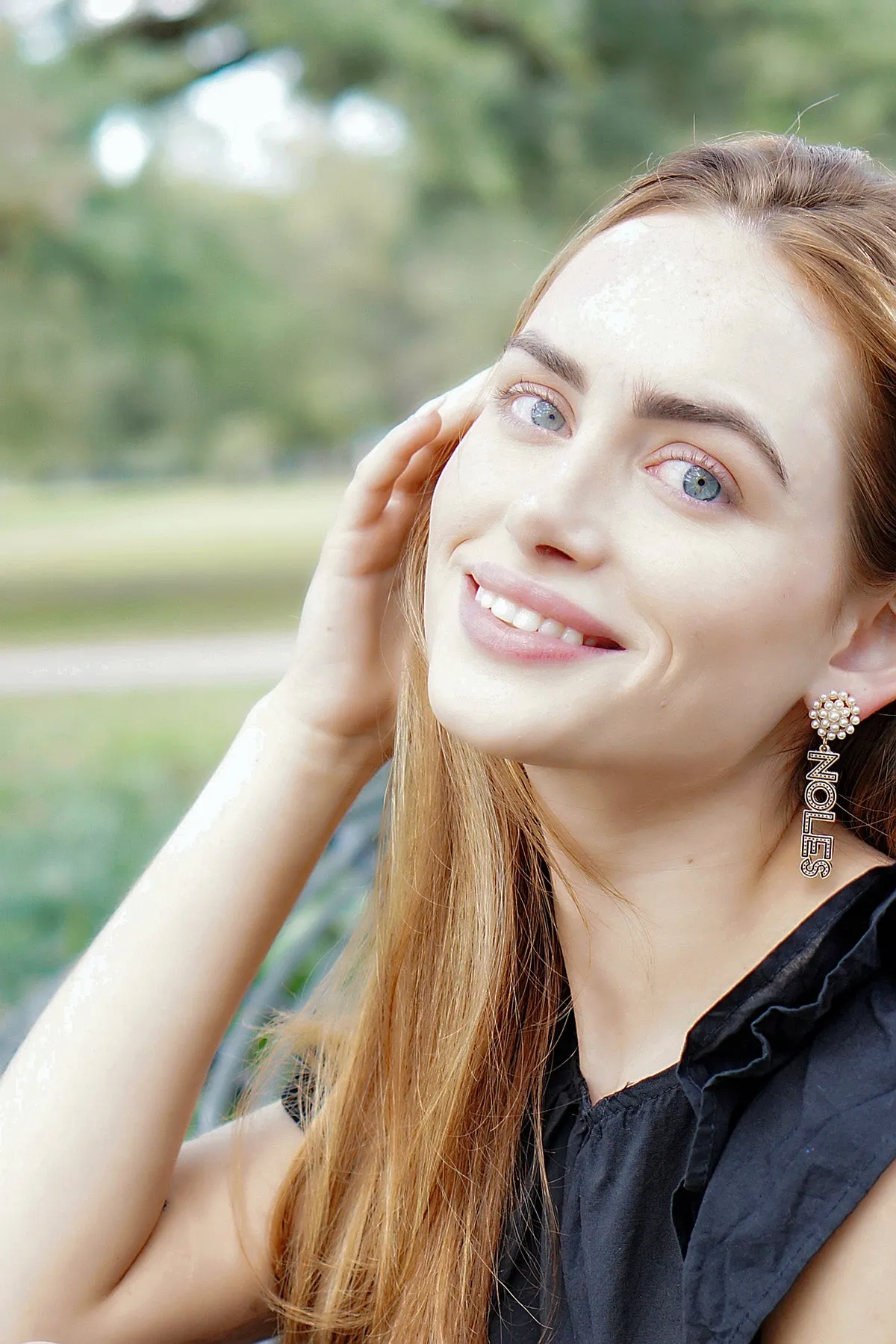 Florida State Seminoles Pearl Cluster Dotted Enamel Drop Earrings - FINAL SALE sold by Canvas Style product image thumbnail 2