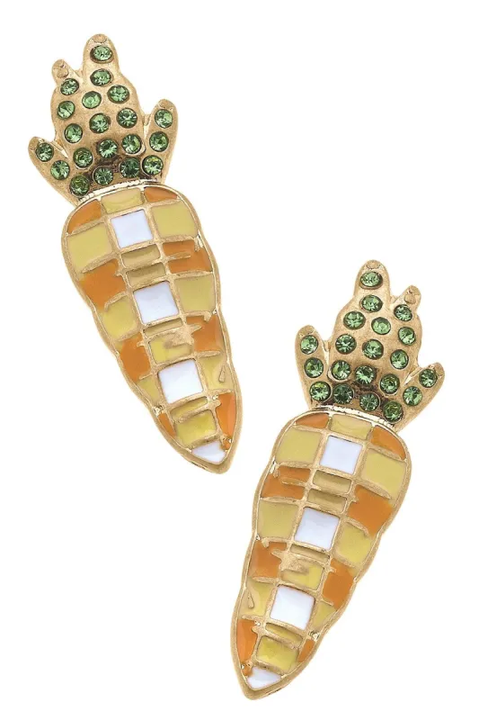 Carrot Enamel Stud Earrings sold by Canvas Style