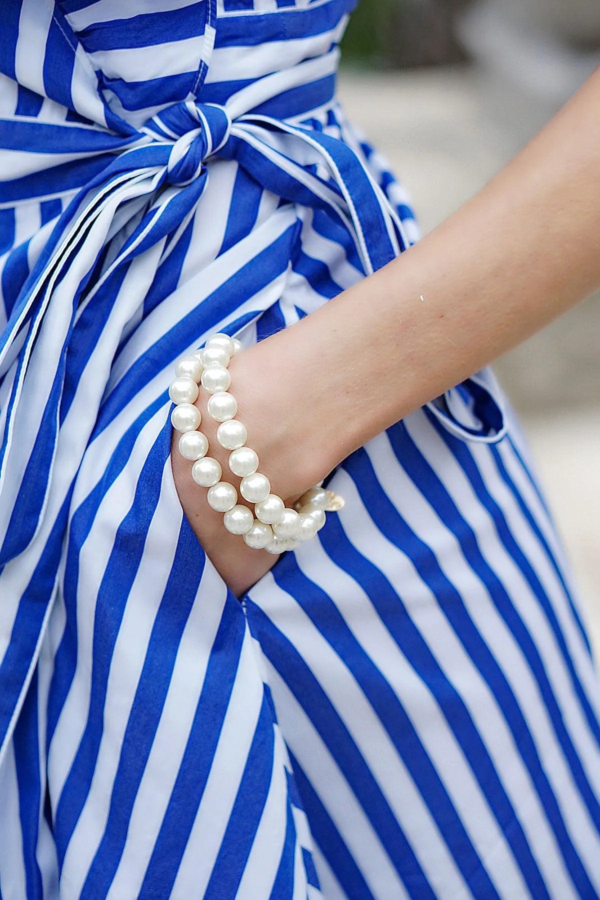 Chloe Beaded Pearl Stretch Bracelet in Ivory sold by Canvas Style product image thumbnail 2
