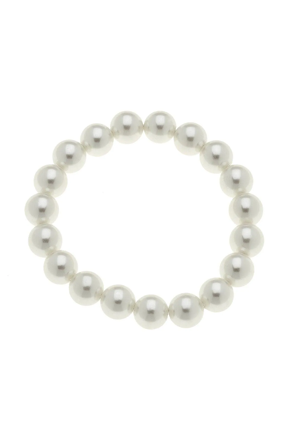 Chloe Beaded Pearl Stretch Bracelet in Ivory sold by Canvas Style