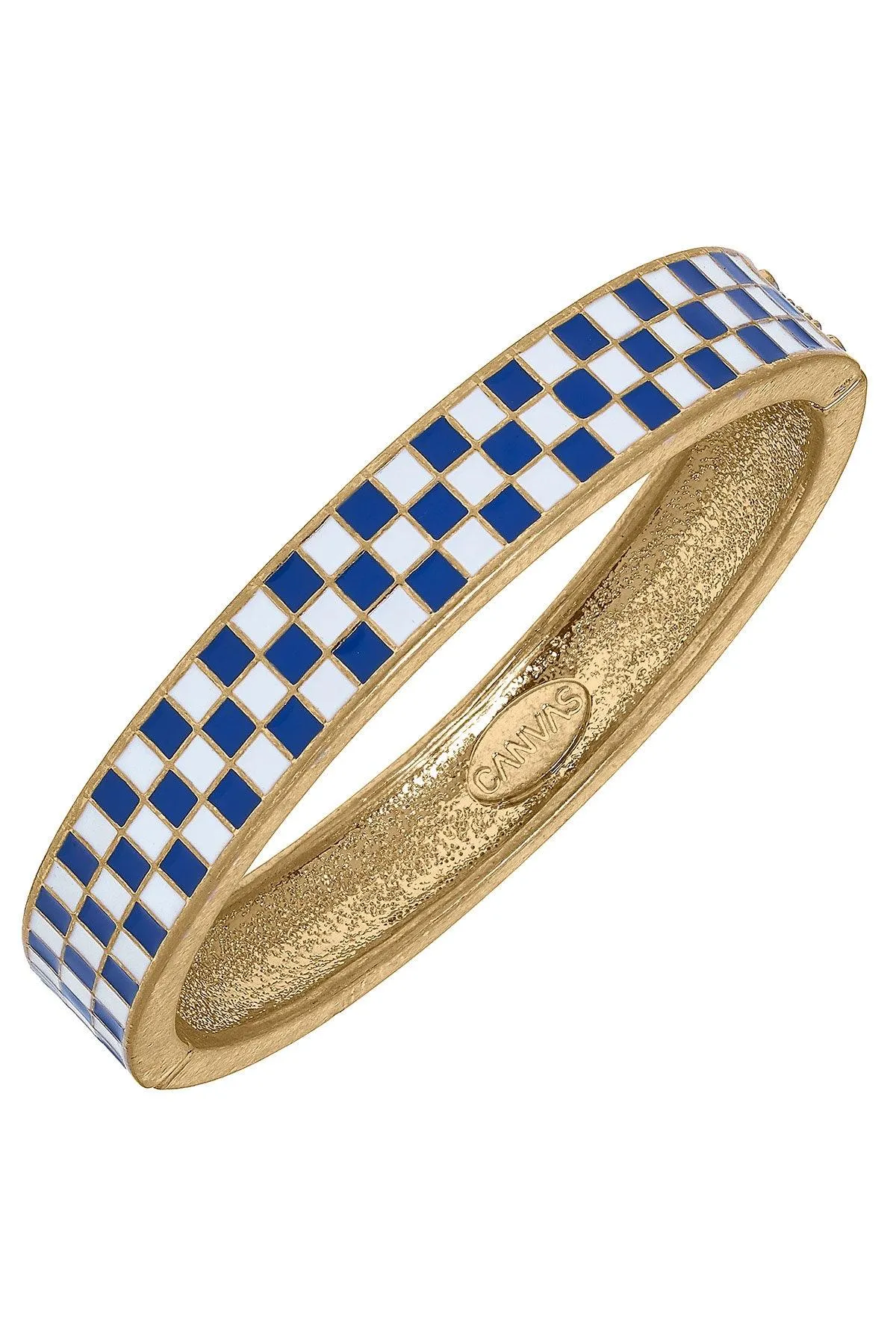 Blue Enamel Hinge Bangle sold by Canvas Style