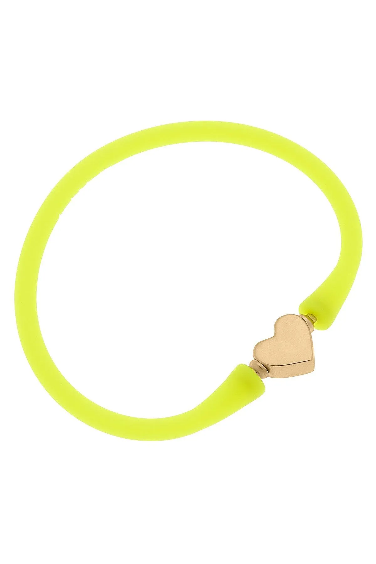 Bali Heart Bead Silicone Bracelet in Neon Yellow - FINAL SALE sold by Canvas Style