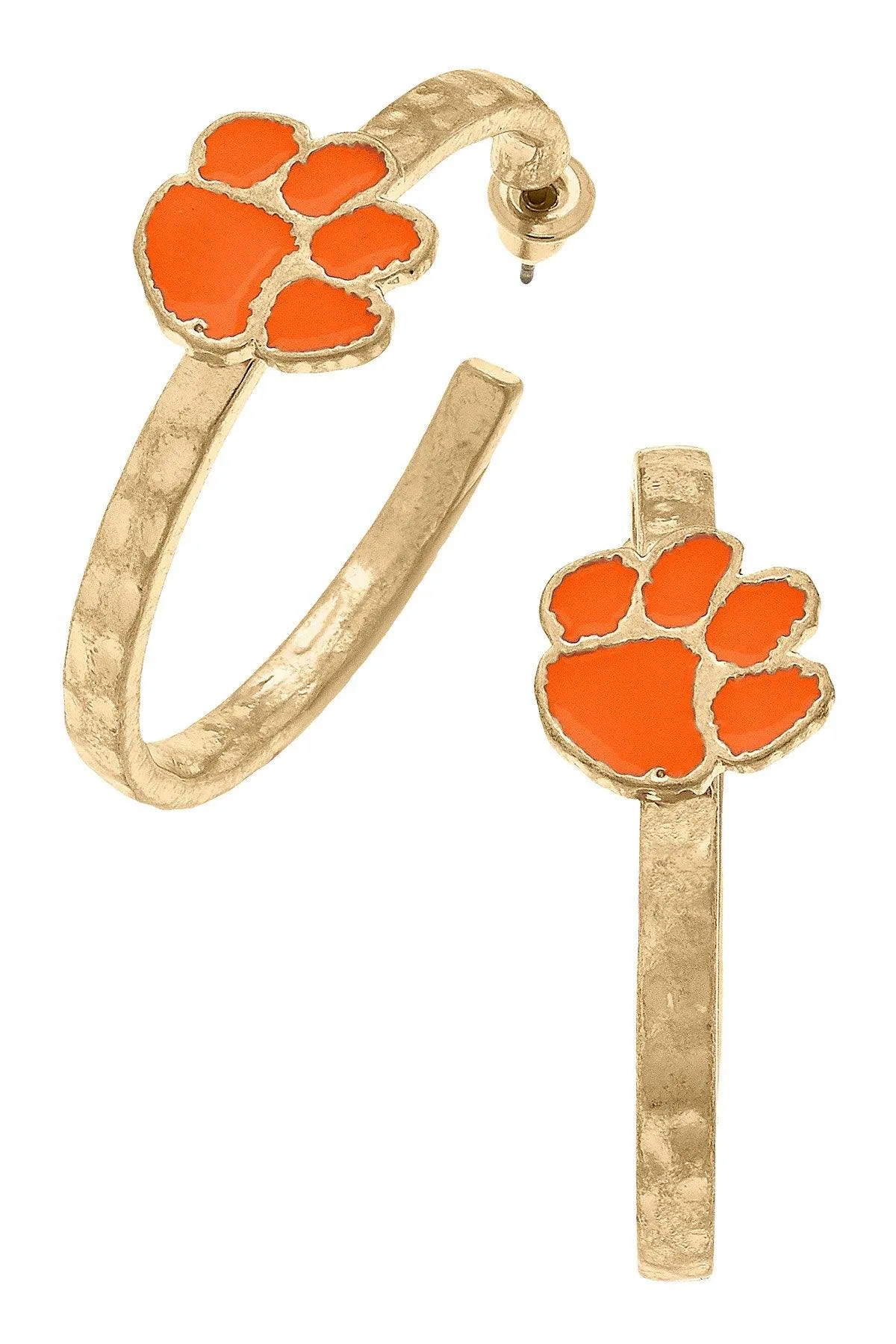 Clemson Tigers Enamel Logo Hoop Earrings sold by Canvas Style