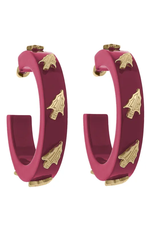 Florida State Seminoles Resin Logo Hoop Earrings - FINAL SALE sold by Canvas Style