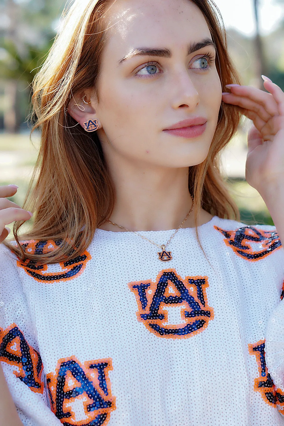 Auburn Tigers Enamel Stud Earrings - FINAL SALE sold by Canvas Style product image thumbnail 2