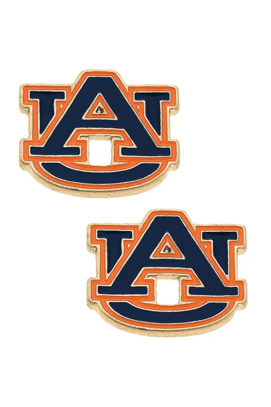 Auburn Tigers Enamel Stud Earrings - FINAL SALE sold by Canvas Style