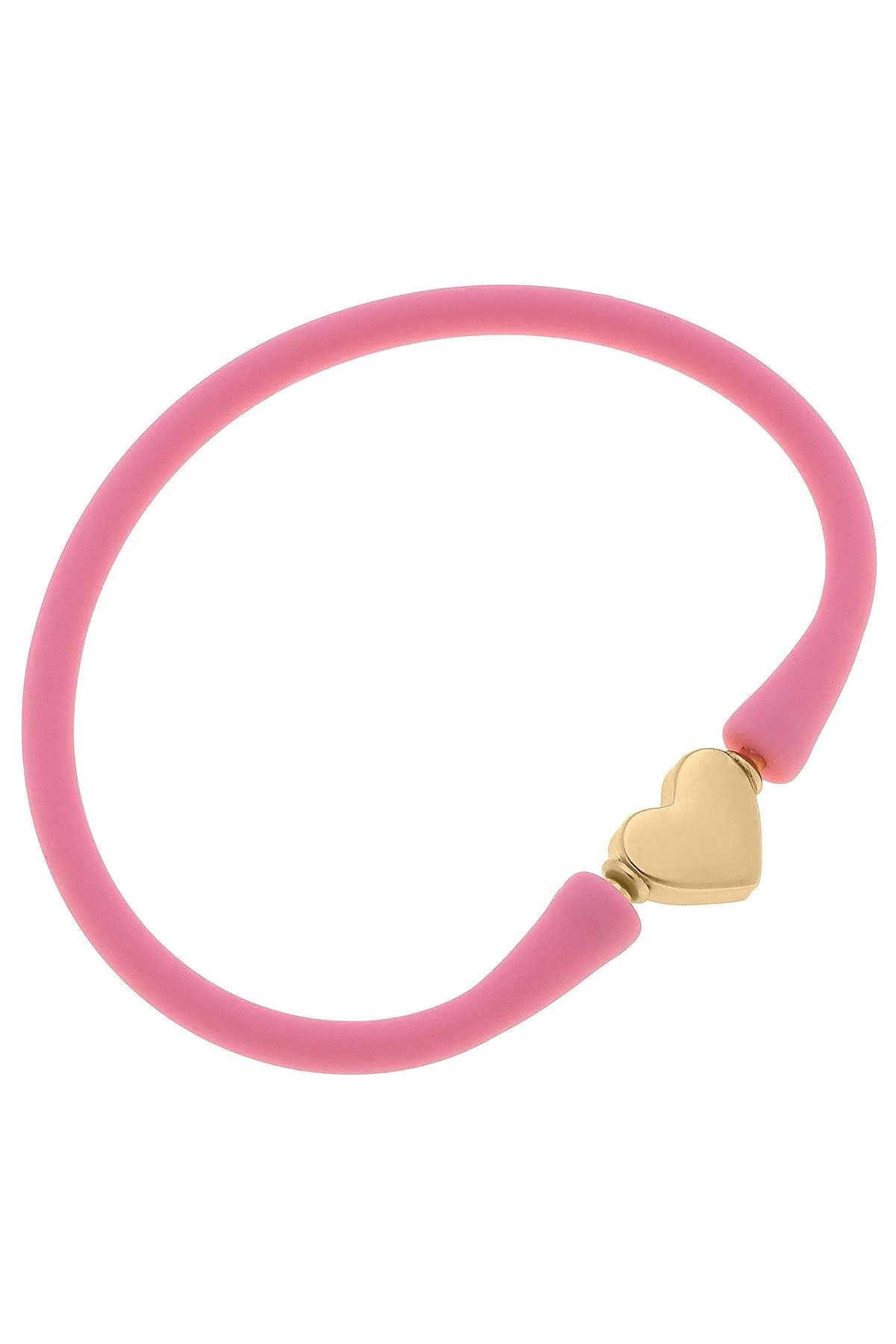 Bali Heart Bead Silicone Bracelet in Bubble Gum - FINAL SALE sold by Canvas Style
