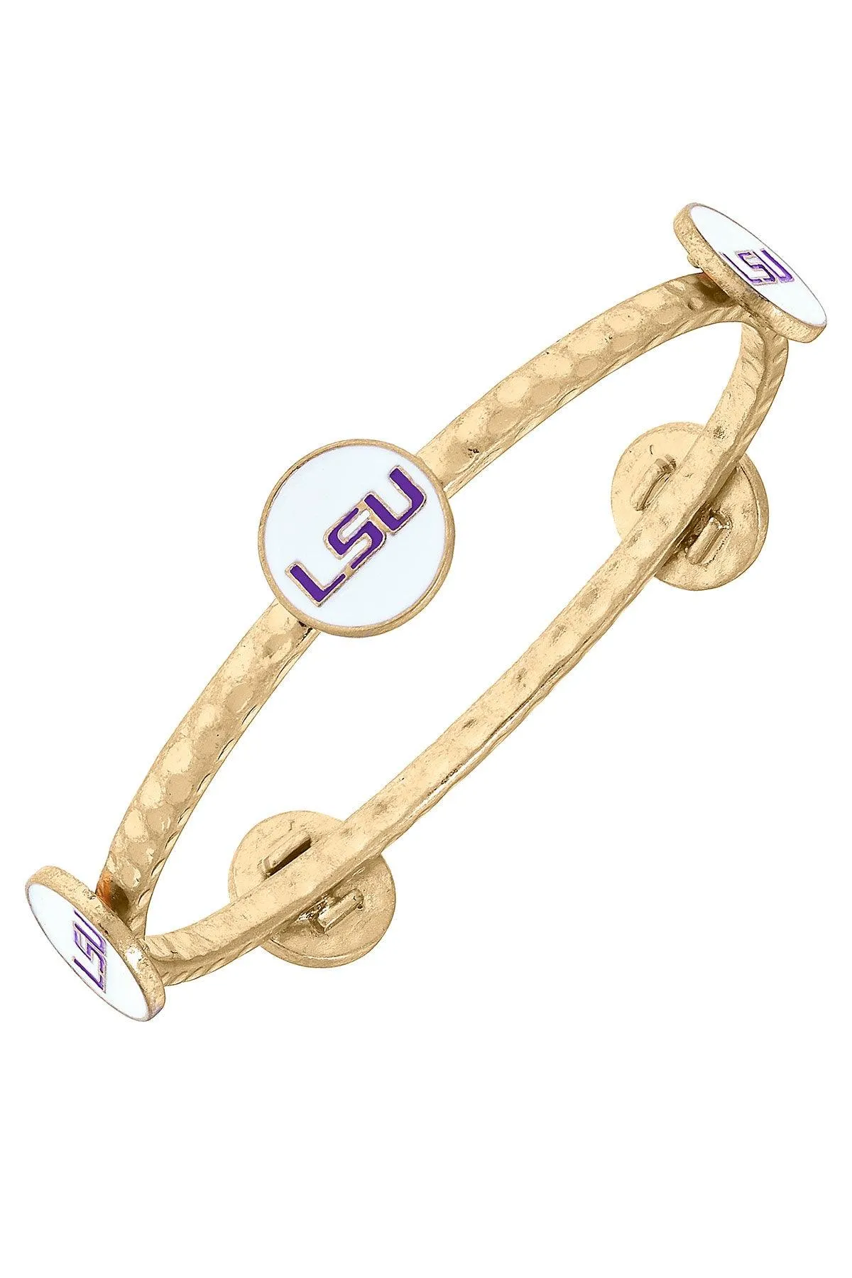 LSU Tigers Enamel Claudia Bangle in White - FINAL SALE sold by Canvas Style
