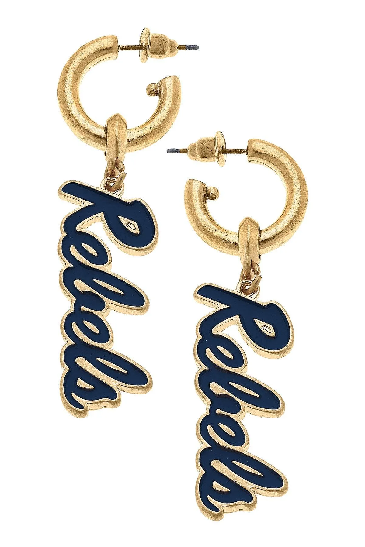 Ole Miss Rebels Enamel Drop Hoop Earrings - FINAL SALE sold by Canvas Style