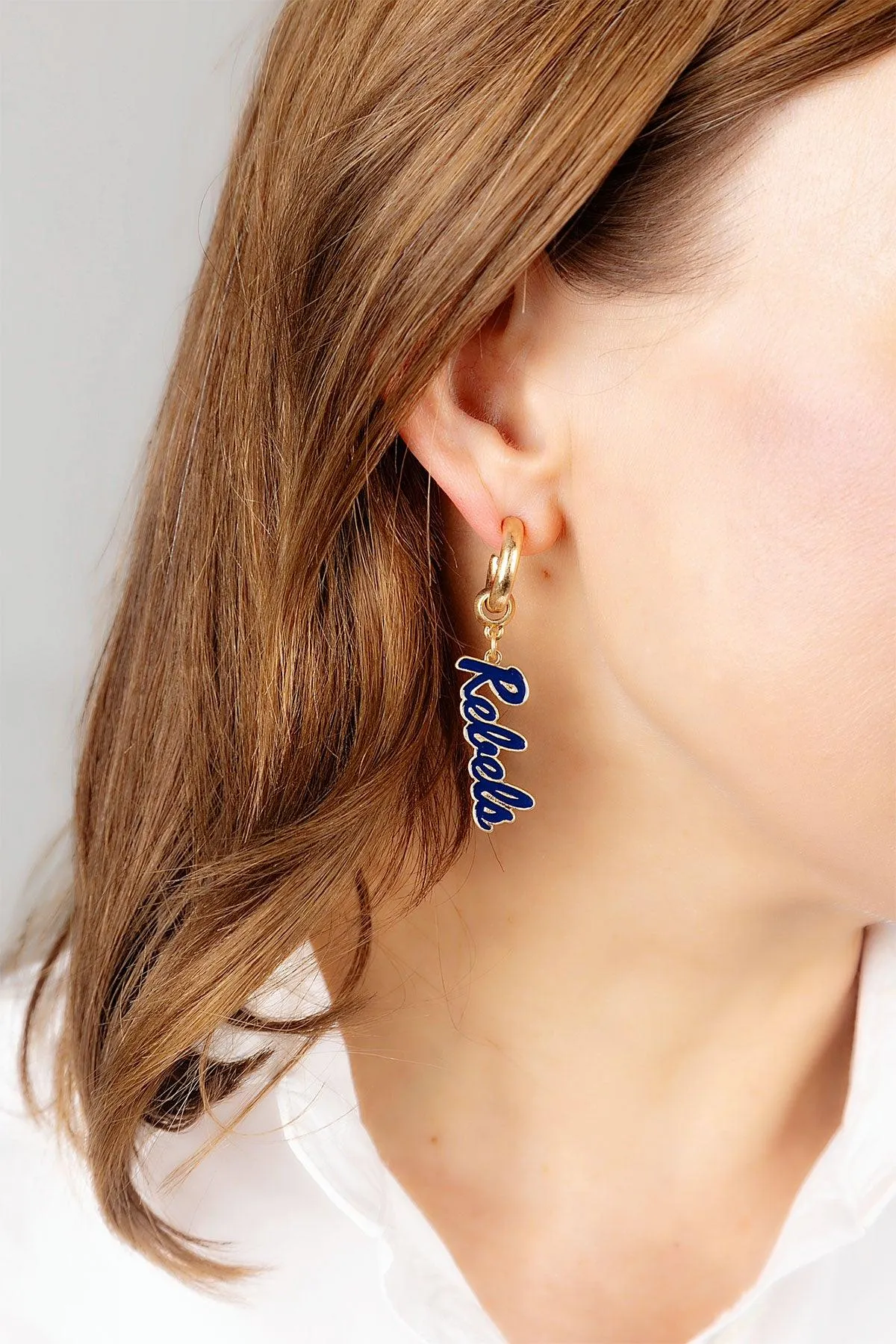 Ole Miss Rebels Enamel Drop Hoop Earrings - FINAL SALE sold by Canvas Style product image thumbnail 2
