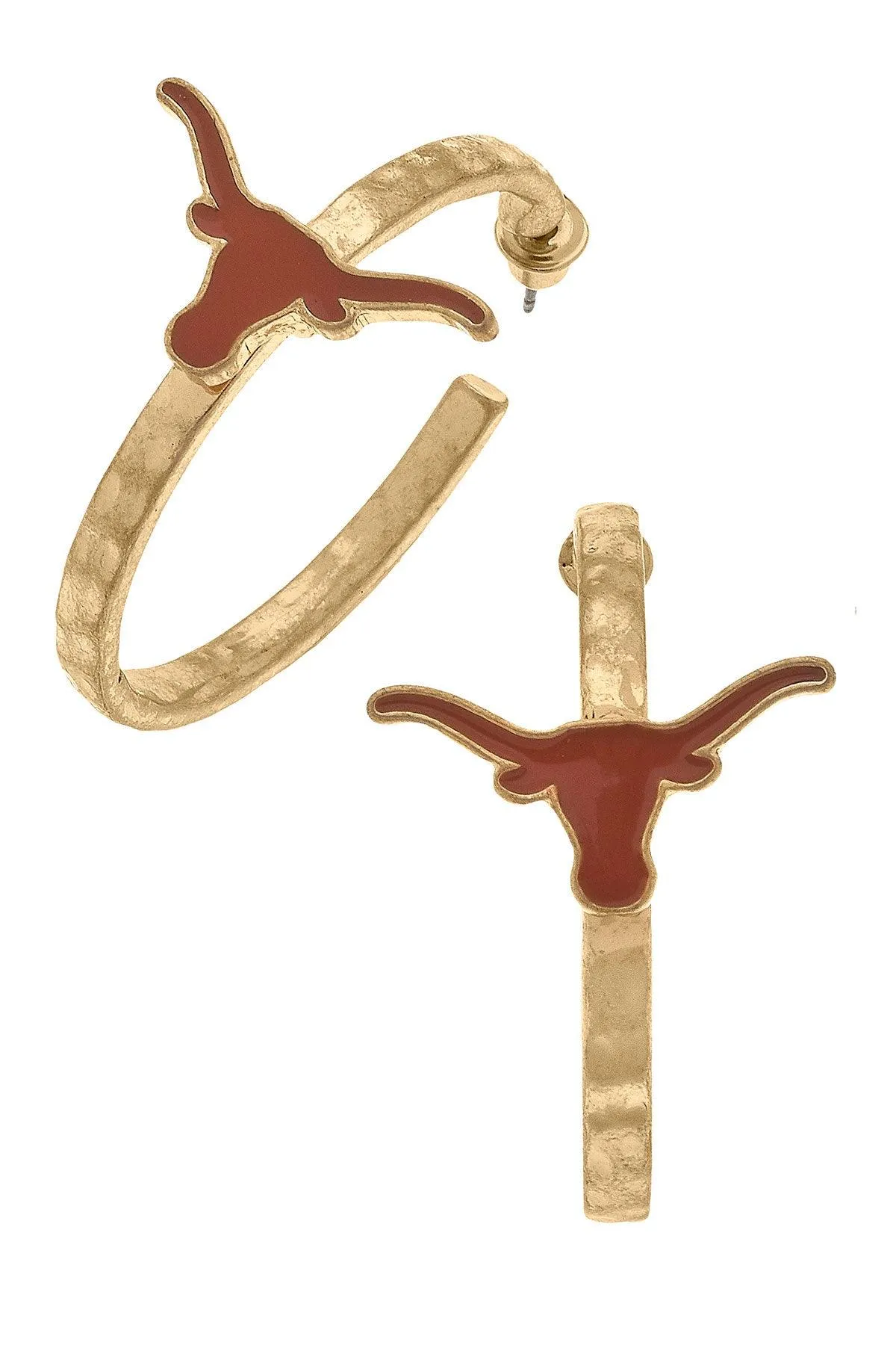 Texas Longhorns Enamel Logo Hoop Earrings sold by Canvas Style