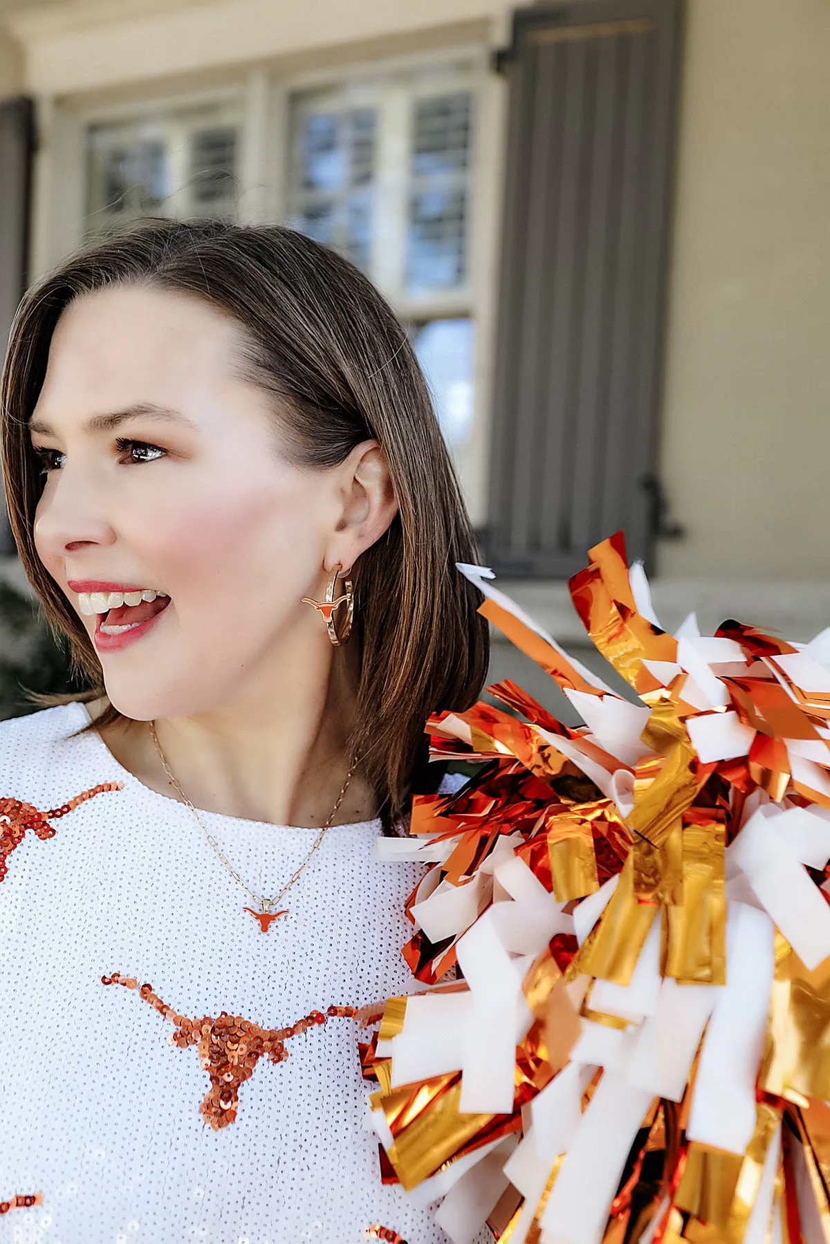 Texas Longhorns Enamel Logo Hoop Earrings sold by Canvas Style product image thumbnail 2
