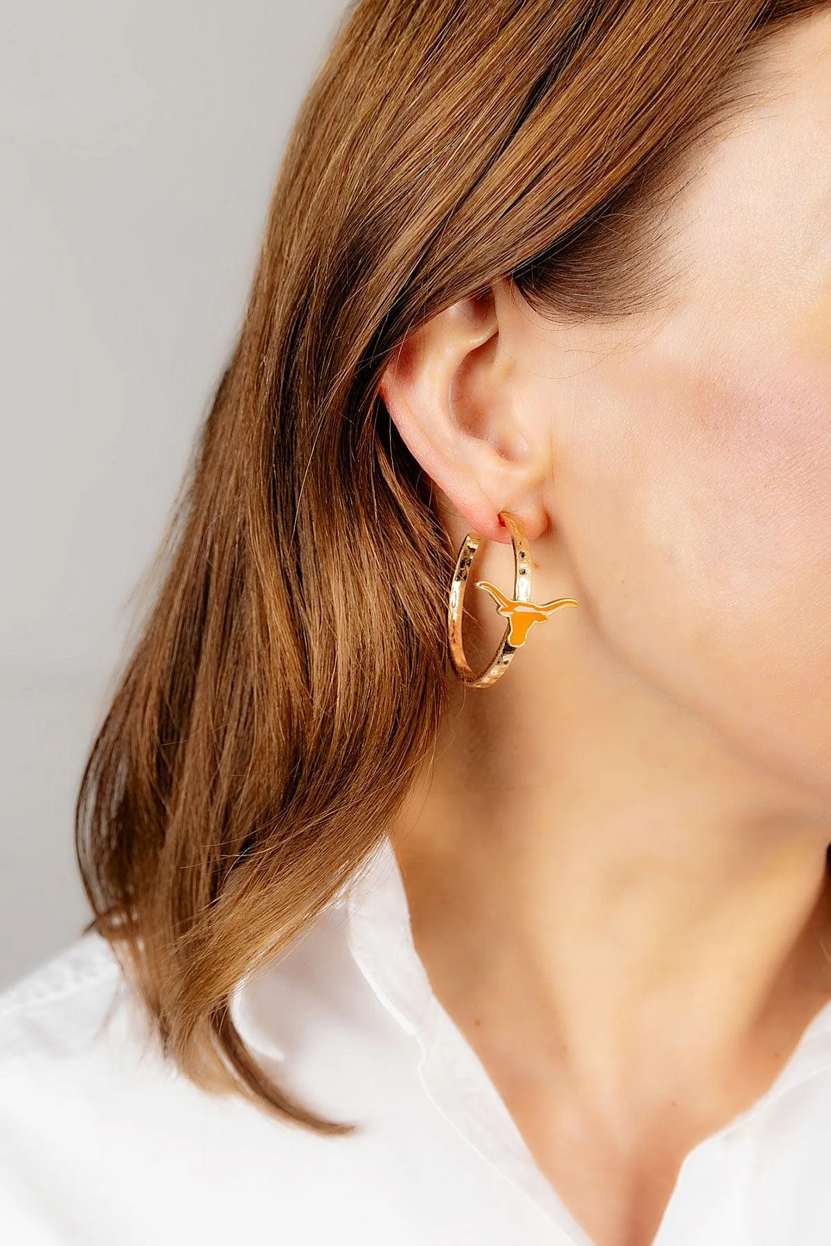 Texas Longhorns Enamel Logo Hoop Earrings sold by Canvas Style product image thumbnail 3