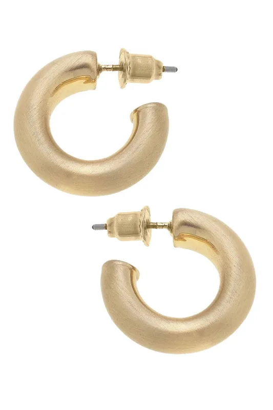 Coraline Hoop Earrings in Satin Gold sold by Canvas Style