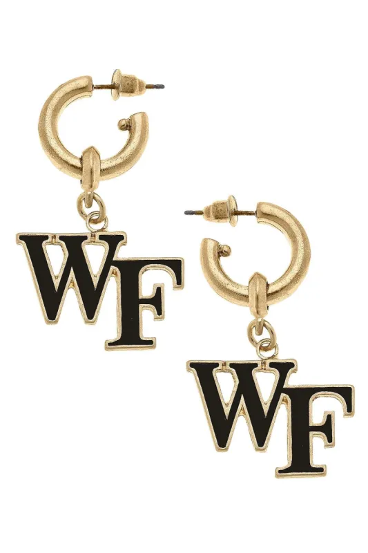 Wake Forest Demon Deacons Enamel Drop Hoop Earrings - FINAL SALE sold by Canvas Style