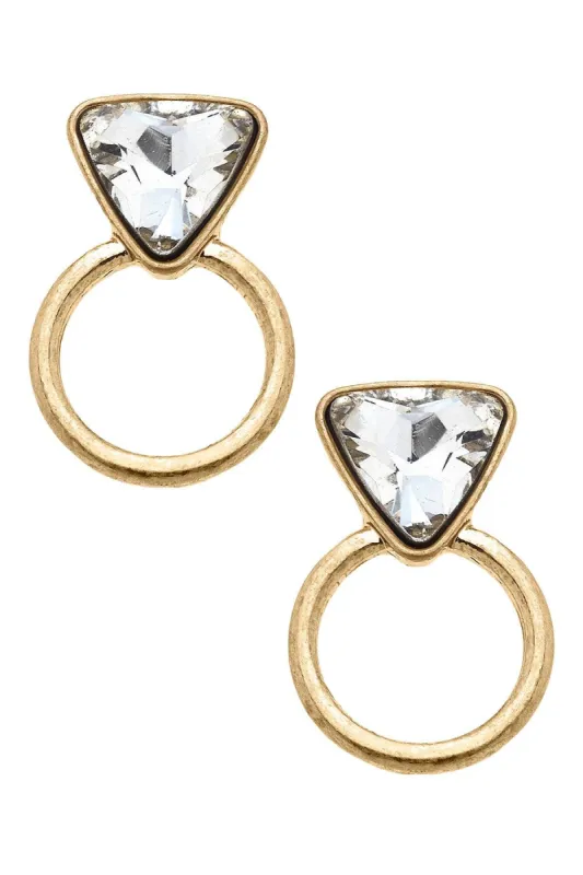 Put A Ring On It Rhinestone Stud Earrings sold by Canvas Style