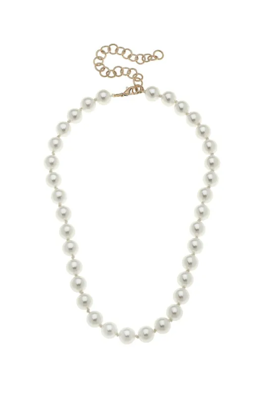 Chloe Beaded Pearl Necklace in Ivory sold by Canvas Style