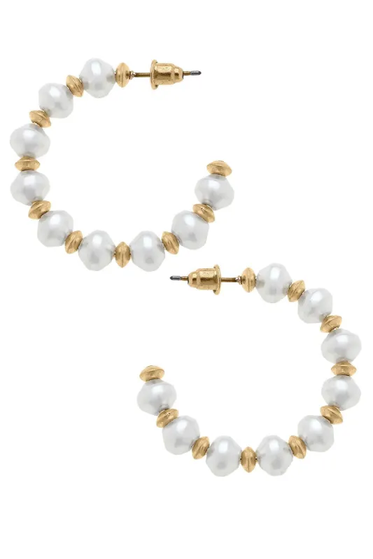Layne Baroque Pearl Hoop Earrings sold by Canvas Style
