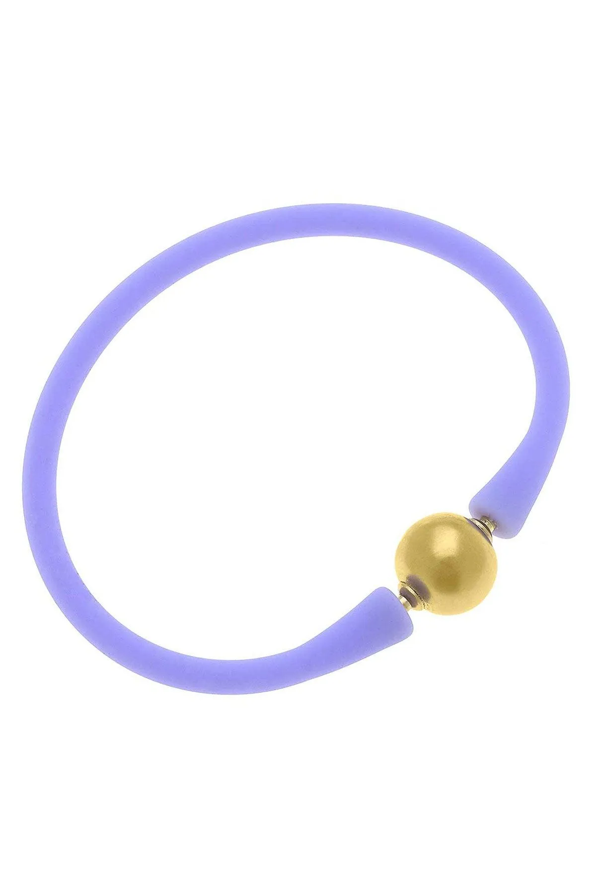 Bali 24K Gold Plated Ball Bead Silicone Bracelet in Lilac - FINAL SALE sold by Canvas Style