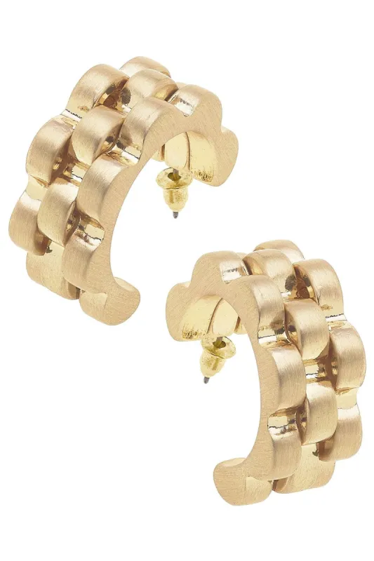 Carter Watchband Chunky Open Hoop Earrings made by Canvas Style
