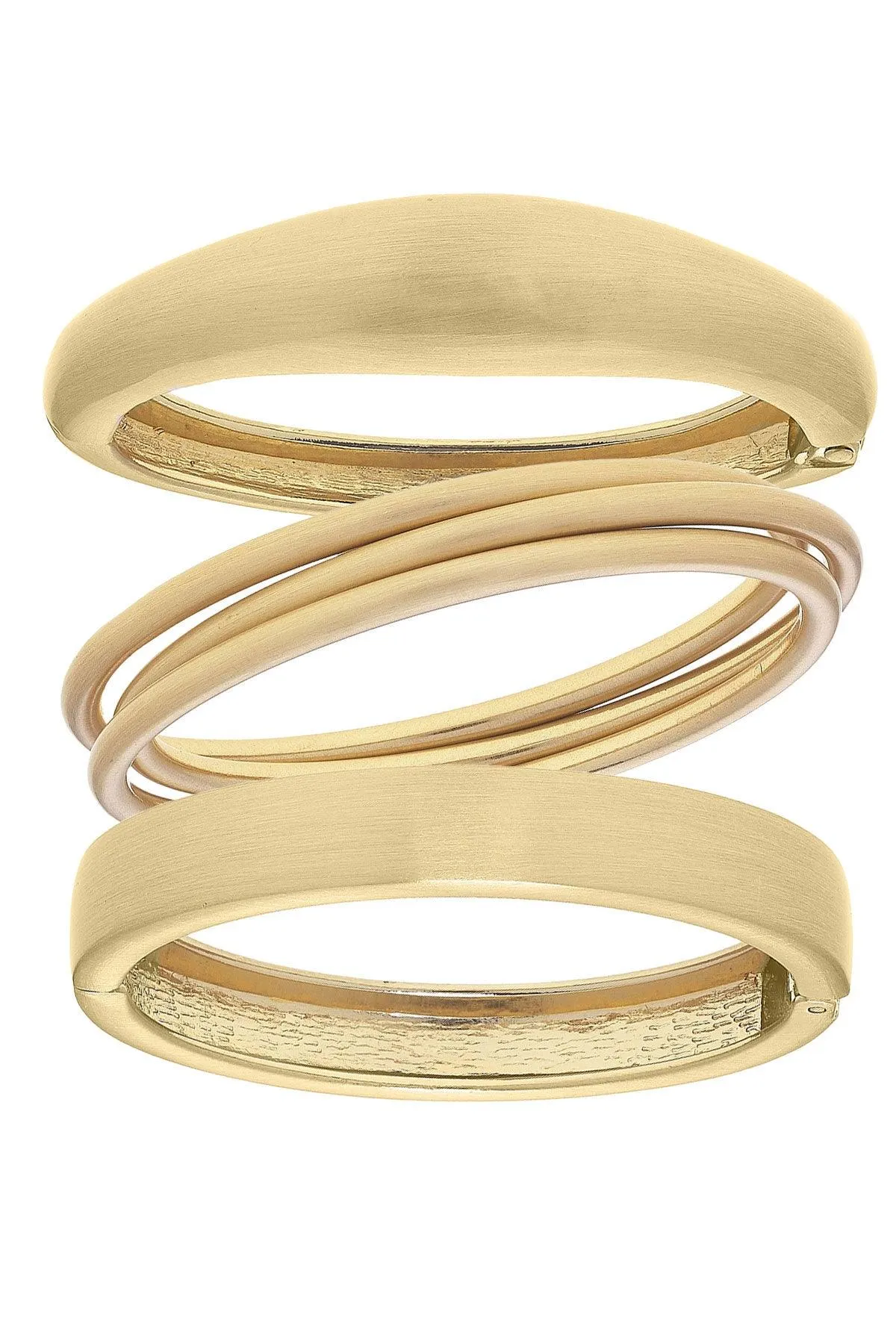 Satin Metal Bangle Stack sold by Canvas Style
