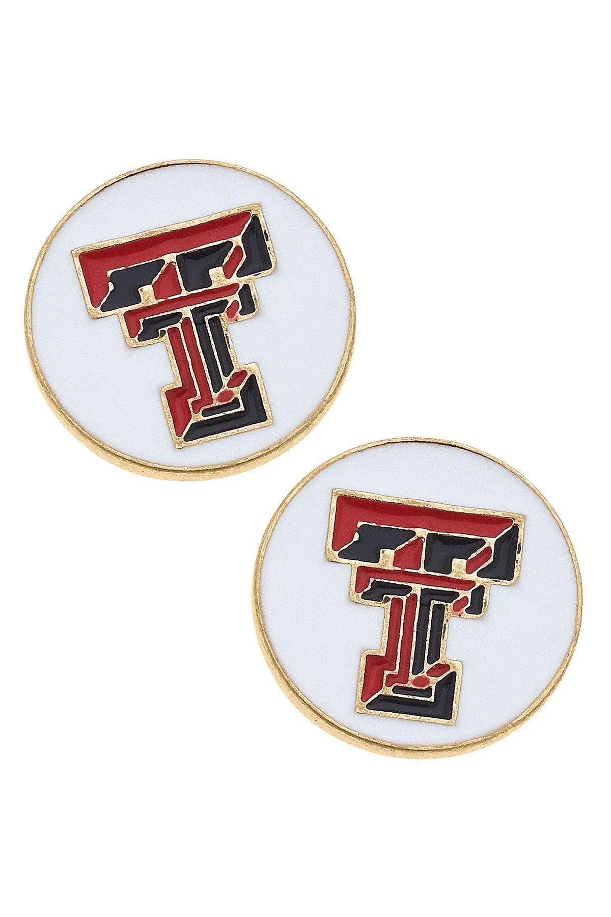 Texas Tech Red Raiders Enamel Disc Stud Earrings - FINAL SALE sold by Canvas Style