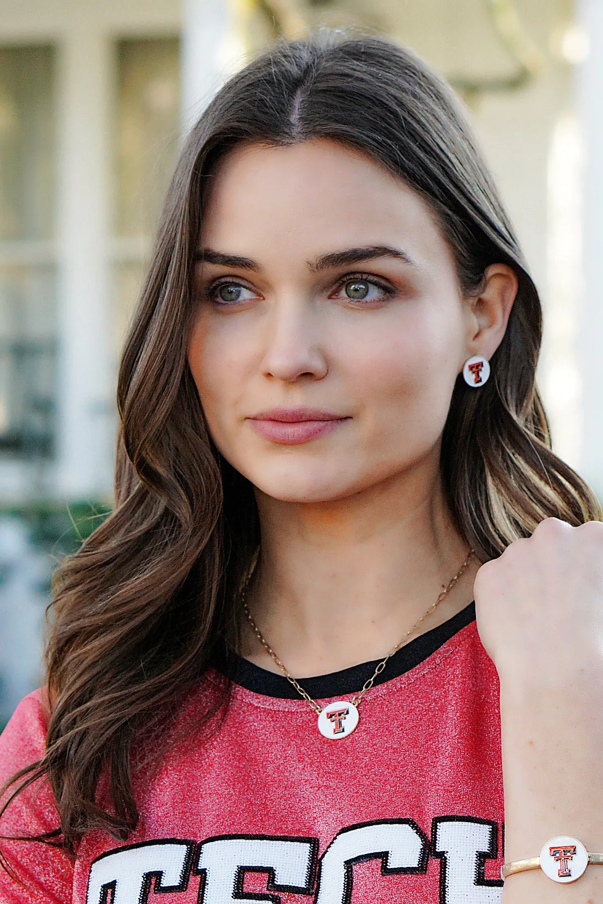 Texas Tech Red Raiders Enamel Disc Stud Earrings - FINAL SALE sold by Canvas Style product image thumbnail 2